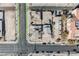 An aerial view of neighborhood streets showing house with surrounding properties at 203 N 13Th St, Las Vegas, NV 89101