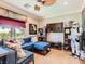 Star Wars themed bedroom with a blue sofa and Imperial Stormtrooper figure at 2038 Cherry Creek Cir, Las Vegas, NV 89135