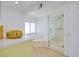 Bright bathroom featuring a gold sink, a tub, and a glass-enclosed shower at 3431 Iberia St, Las Vegas, NV 89146