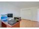 Bright office features wood-like floors, closet and white door at 3431 Iberia St, Las Vegas, NV 89146