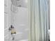 Bathroom featuring shower with blue striped curtain at 351 Dandelion Brook Ct Ct, Las Vegas, NV 89148