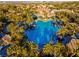 A gorgeous aerial view of a large community pool surrounded by palm trees and lush landscaping, promising a relaxing oasis at 351 Dandelion Brook Ct Ct, Las Vegas, NV 89148