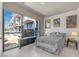 Stylish bedroom with a view and contemporary decor at 353 E Bonneville Ave # 752, Las Vegas, NV 89101