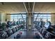 Well-equipped workout room with rows of weights and machines, offering panoramic city views at 353 E Bonneville Ave # 752, Las Vegas, NV 89101