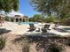 Community pool with lounge chairs and covered area for relaxing in a landscaped area at 7719 Windy Meadow Ave, Las Vegas, NV 89178