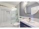 Charming bathroom with a tub and shower combination featuring modern fixtures at 2579 La Fortuna Ave, Las Vegas, NV 89121