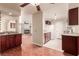 Spacious open-concept layout with modern kitchen flowing into the dining and living areas at 2606 S Durango Dr # 232, Las Vegas, NV 89117