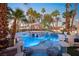 Beautiful backyard with a pool, hot tub, bridge, and a cabana at 2818 E Quail Ave, Las Vegas, NV 89120