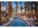 Backyard pool featuring a hot tub and palm trees at 2818 E Quail Ave, Las Vegas, NV 89120