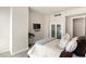 Comfortable bedroom featuring a large window with expansive city views at 4525 Dean Martin Dr # 2800, Las Vegas, NV 89103