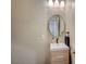 Powder room with vanity, sink, and modern fixtures at 9601 Rolling Thunder Ave, Las Vegas, NV 89148