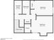 Basement floor plan featuring bedrooms, a bathroom, a laundry room, and stairs at 1306 Capri Dr # C, Boulder City, NV 89005