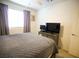 Bedroom with a ceiling fan, a window, and a TV at 2946 Plum Torte St, Las Vegas, NV 89122