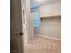 Spacious walk-in closet featuring neutral carpet, closet rod for hanging and ample storage, and natural light from a window at 343 Cadence Vista Dr, Henderson, NV 89011
