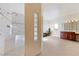 Ensuite bathroom featuring tiled walk-in shower and vanity at 5090 N David St, Pahrump, NV 89060