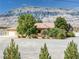 Charming single-story home features well-kept landscaping and a spacious gravel yard with mountain views at 5090 N David St, Pahrump, NV 89060