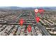 An aerial view showing a desirable neighborhood near essential amenities, like Smith's, W. Windmill Ln., and S. Torrey Pines Dr at 6461 Mount Eden Ave, Las Vegas, NV 89139