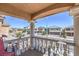 Enjoy neighborhood views from this balcony with decorative railing and covered ceiling at 6461 Mount Eden Ave, Las Vegas, NV 89139