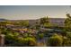 Serene backyard view features native landscaping, walking path, and mountain scenery in the distance at 1219 Diamond Valley St, Henderson, NV 89052