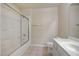 Clean bathroom with a glass-enclosed shower and a white vanity at 20 Serene Ave # 201, Las Vegas, NV 89123