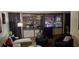 Comfortable living room with modern furnishings and a stunning city view through large windows at 205 E Harmon Ave # 704, Las Vegas, NV 89169
