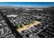 Wide aerial shot of the land for sale, surrounded by neighborhood homes in a mature community at 2294 N Pecos Rd, Las Vegas, NV 89115