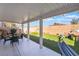 Inviting backyard with covered patio, artificial grass and plenty of space for outdoor activities at 4450 Zev Ct, Las Vegas, NV 89121