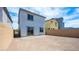 Spacious backyard with a neutral color palette and block wall perfect for entertaining and creating your dream outdoor oasis at 637 N Water St, Henderson, NV 89015