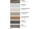 Exterior color scheme featuring: roof tile, stucco body, stucco garage, accent, entry door, ironwork, and brick selections at 637 N Water St, Henderson, NV 89015