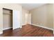 Bedroom with wood floors and closet for ample storage at 5648 Alitak Bay St, North Las Vegas, NV 89081
