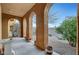 Covered patio with views of the well-maintained, xeriscaped backyard at 820 Canterra St # 1054, Las Vegas, NV 89138