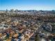 An aerial view showcases the neighborhood and proximity to the Las Vegas skyline at 2605 Amarillo St, Las Vegas, NV 89102