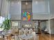 This restaurant is decorated with a colorful art piece and a fireplace for a unique dining experience at 4381 W Flamingo Rd # 903, Las Vegas, NV 89103