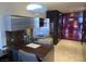 The modern kitchen with stainless steel appliances, sleek countertops, and contemporary cabinets at 4381 W Flamingo Rd # 903, Las Vegas, NV 89103