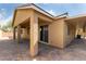 Exterior view of the back patio featuring neutral-colored brick pavers at 5646 Sophie Belle Ave, Las Vegas, NV 89131