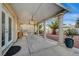 Covered patio with ceiling fans and backyard views at 6870 Laronda Ln, Las Vegas, NV 89156