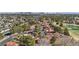 Scenic aerial shot of community homes near a golf course with city skyline visible in the distance at 7315 Mission Hills Dr, Las Vegas, NV 89113