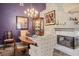 Dining area with a fireplace at 283 New River Cir, Henderson, NV 89052