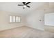 Bright and airy bedroom with carpeted floors, shuttered windows, and neutral paint at 2851 S Valley View Blvd # 1079, Las Vegas, NV 89102