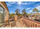 Cozy balcony with patio seating offering views of the backyard and play area at 3401 Bedfordshire Pl, Las Vegas, NV 89129