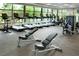 Well-equipped gym featuring treadmills, weight benches, and floor-to-ceiling windows at 425 Golden State St, Henderson, NV 89012