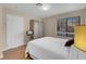 Bedroom features a window, hardwood floors and closet at 4861 S Torrey Pines Dr # 201, Las Vegas, NV 89103