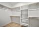 A spacious walk-in closet with lots of shelf and rod space for optimal organization at 60 E Jaybird St, Pahrump, NV 89048