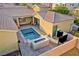 A beautiful backyard pool and patio area offer a private space for relaxation and outdoor enjoyment at 7331 Abundant Harvest Ave, Las Vegas, NV 89131