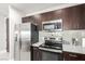Well-equipped kitchen featuring stainless steel appliances, stylish cabinets, and modern finishes at 8255 Las Vegas Blvd # 1908, Las Vegas, NV 89123