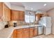 Kitchen featuring stainless steel appliances, wood cabinets and complimentary countertop at 8519 Little Fox St, Las Vegas, NV 89123