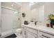 This bathroom offers a glass shower, sink, and a toilet at 9475 W Rosada Way, Las Vegas, NV 89149