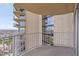 Enjoy outdoor living on this high-rise balcony showcasing amazing views and a secure railing at 3111 Bel Air Dr # 20D, Las Vegas, NV 89109