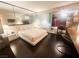 Open floor plan featuring a king bed, seating area, and modern finishes at 4381 W Flamingo Rd # 2109, Las Vegas, NV 89103