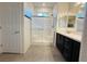 Bathroom featuring a walk-in shower and modern vanity at 538 Ylang Pl, Henderson, NV 89015